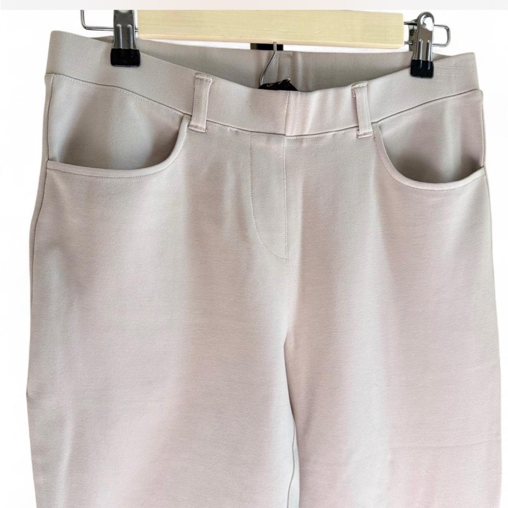 Quince Ecru Ponte Pants - Straight Leg - Faux Pockets - M Regular - Picture 4 of 7